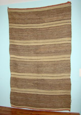 Antique Navajo Diyugi Striped Blanket,  All Natural Native American weaving Rug 2