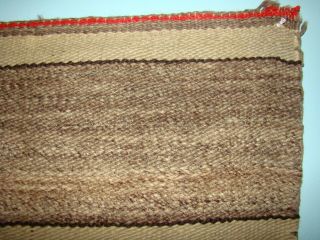 Antique Navajo Diyugi Striped Blanket,  All Natural Native American weaving Rug 3