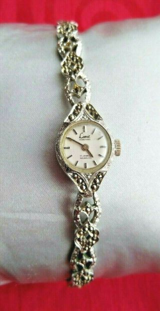 Limit Marcasite Ladies Winding Watch All 17 Jewels Incablock