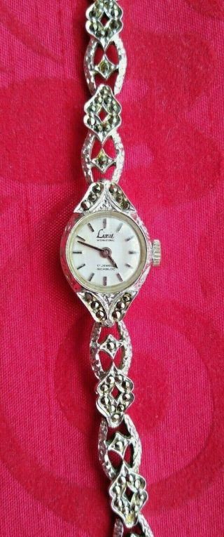 Limit Marcasite ladies winding watch all 17 jewels incablock 3