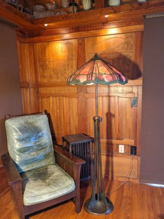 Handel Gigantic Des Tree Adjustable Tri Floor Lamp,  Mission,  Arts And Crafts