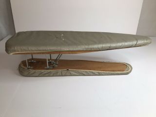 Vintage Tabletop Dual Sleeve Ironing Board Collapsible - Gold Fabric Padded 24”