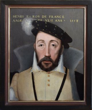 16th C King Henri Ii.  Old Master French Antique Oil Panel Painting Cradled