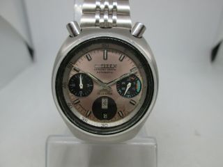 Vintage Citizen Bullhead Daydate Chronograph Stainless Steel Automatic Menswatch