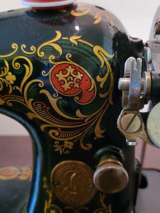 Museum Quality Antique Red Eye Singer Treadle Sewing Machine Model 66 5