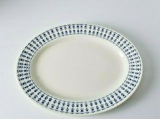Vintage Homer Laughlin Blue Floral 11.  5 " X 9.  25 " Oval Serving Platter Dish K43n8