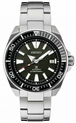 Seiko Mens $525 Samurai Prospex Automatic Silver Diver Watch,  Wr200m,  Date Srpb51