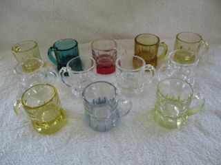 Vintage Federal Glass,  12 Mug Style Shot Glasses