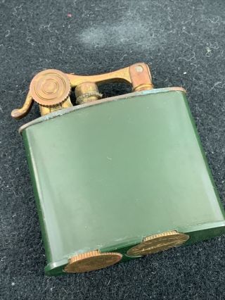 Vintage Mayfair Lift Arm Pocket Lighter With A Green Bakelite Body