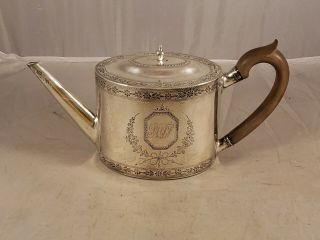 Antique British 1787 London Sterling Silver Tea Pot Ca Charles Aldridge
