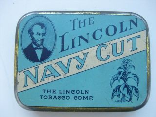 Antique Vintage Tobacco Tin Box The Lincoln Navy Cut