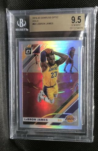 Lebron James 2019 - 20 Panini Donruss Optic Holo Prizm Silver 60 Bgs 9.  5 Lakers
