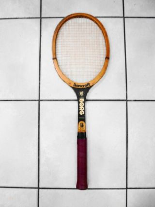 Vintage Bancroft Bjorn Borg Personal Wood Tennis Rqt W/ Fairway Grip:4 5/8 " M