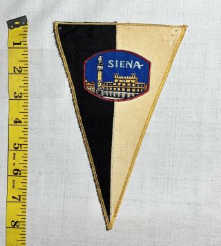 Very Rare Vintage 1960s Siena Tuscany Italy Fabric Cloth Travel Pennant
