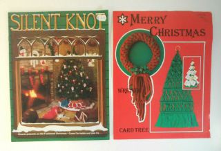 2 Vtg Macrame Instruction Books 70s Christmas Yarn Knot Art Craft Projects