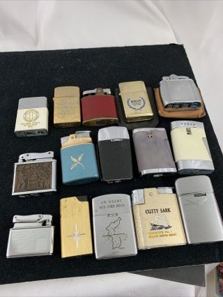 15 Vintage Pocket Lighters - Ronson,  Colibri - & Others - Butane & Fluid