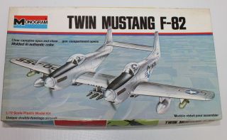 Vintage 1/72 Monogram 7501 F - 82 Twin Mustang,  Open But Complete
