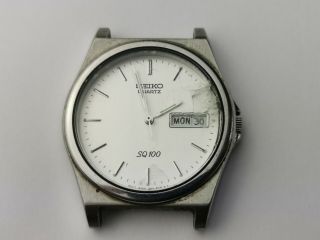 Seiko Sq 7n43 - 8001 Mens Quartz Day / Date Watch For Repair,  Vintage Seiko Watch