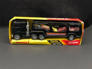 Vintage Buddy L " Brute " Mack Car Carrier With 2 Firebirds And Box 483m (1983)