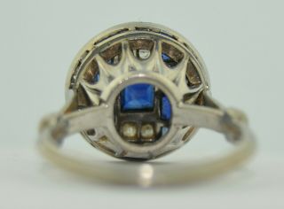 Art Deco Platinum & 18K Diamond and Sapphire Ring 5
