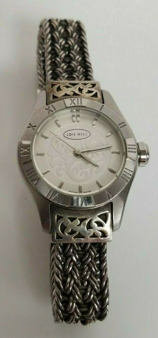 Gorgeous Sterling Silver Lois Hill Lh - 0025 Swiss Made Watch Great