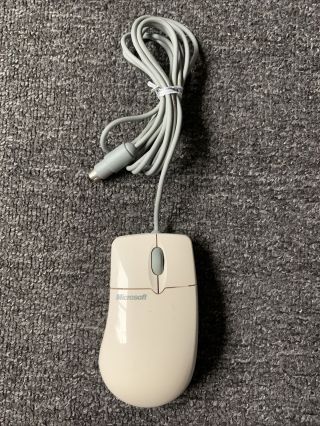 Vintage Microsoft Intellimouse Serial Or Ps/2 Compatible Ball Mouse Pn 68874