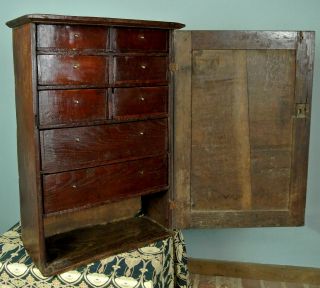 17th Century Oak And Elm Spice Cupboard