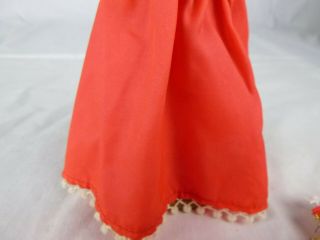 Vtg 70s Topper Dawn Doll Outfit Bouffant Bubble Complete 711 Gold Orange Dress 3