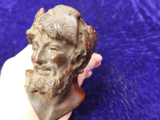 Antique Carved Briar Pipe Head Of Dionysus/bacchus Greek/roman God Of Wine