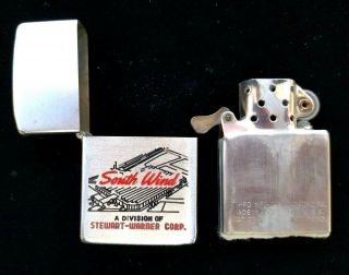 Vintage Advertising Zippo Lighter Southwind Stewart - Warner 1950/57 Era Pat.  251 3