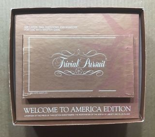 Vintage Trivial Pursuit Welcome To America Edition 1985 Subsidiary Card Set