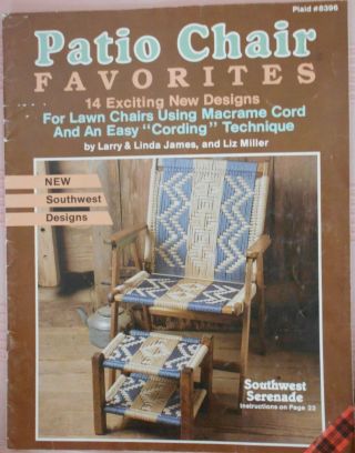 Vintage Macrame Book Patio Chair Favorites 14 Designs Retro Knot Tying Crafts