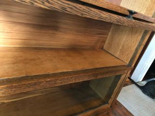 Antique Globe Wernicke Oak 3 Stack Barrister Mission Bookcase w/drawer 2