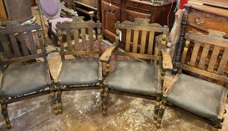 Delray Rancho Chairs Set Of Four Spanish Revival California Monterey Style 2