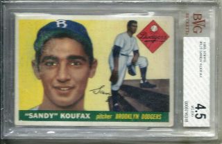 1955 Topps 123 Sandy Koufax Rc Bvg 4.  5 Centered Brooklyn Rookie Card
