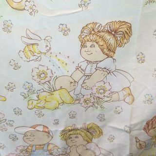 Vtg Cabbage Patch Kids 1983 Oaa Inc Twin Flat / Fitted Sheets Fabric