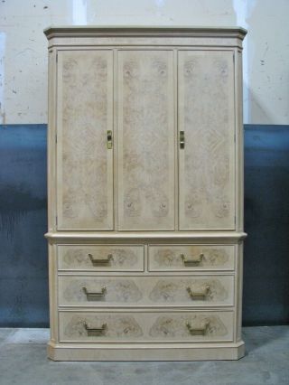 Drexel Heritage " Corinthian " Armoire With 4 Drawers & Adjustable Shelves;