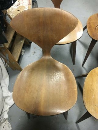 SET OF 4 NORMAN CHERNER PLYCRAFT CHAIR Mid Century MODERN Molded Wood CHAIR 3