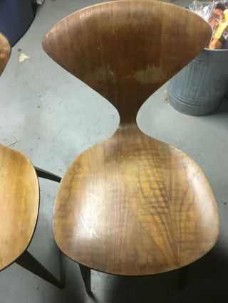 SET OF 4 NORMAN CHERNER PLYCRAFT CHAIR Mid Century MODERN Molded Wood CHAIR 5