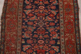 Antique Pre - 1900 Herati Vegetable Dye Runner Rug All - Over Oriental Handmade 4x15 4