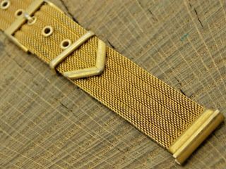 Vintage Pre - Owned Watch Band Stainless Steel Mesh Buckled Bracelet 18mm Mens
