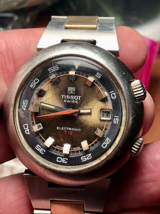 Tissot Watch Diver T12 For Mens Stainless Steel.  Case Back Missing.