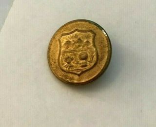 Vintage Brass Colored Uniform Button - Ohio State Seal - Clothing - Shank