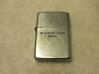 Vintage Rare Zippo Lighter Pat 2032695 Bowling League Htf Some Use