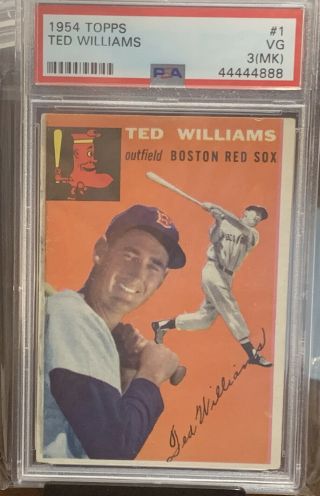 1954 Topps Baseball Set Break 1 Ted Williams Psa 3 Mk.  Hof Boston