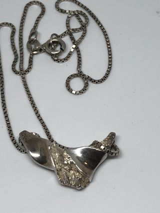 Vintage Norway Norwegian Brutalist Sterling Silver Necklace Nr 2
