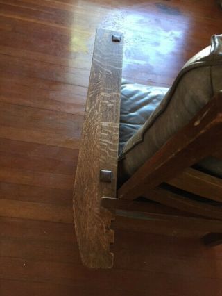 Antique and signed L & JG Stickley Reclining Morris Chair. 5