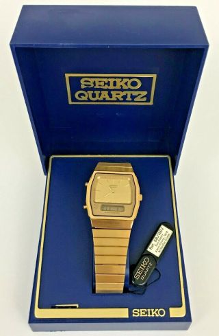 Nos Rare Vintage Seiko H601 - 5400 Duo - Display Lcd Digital Watch & Tag