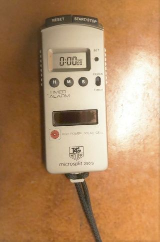 Tag Heuer Microsplit 250 S Vintage Digital Timer Alarm - With Lanyard & Battery