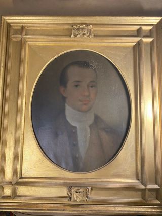 Stunning Antique 1800s American School " Portrait Of J.  A " Oil Painting - Framed